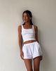 Image de MOTEL X JACQUIE Short Laboxe en blanc avec broderie en forme de nœud