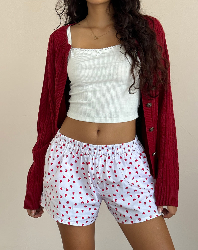Laboxe - Boxer - Blanc - Rouge - Coeurs