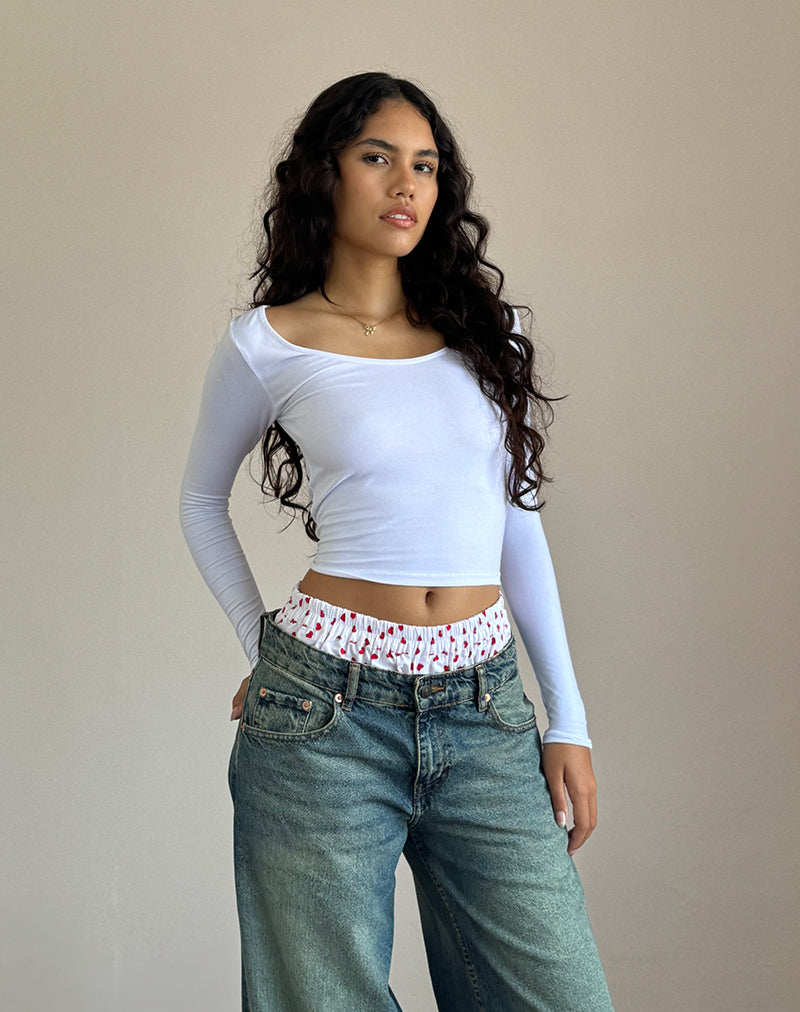 Image de Laboxe Shorts in White Red Hearts
