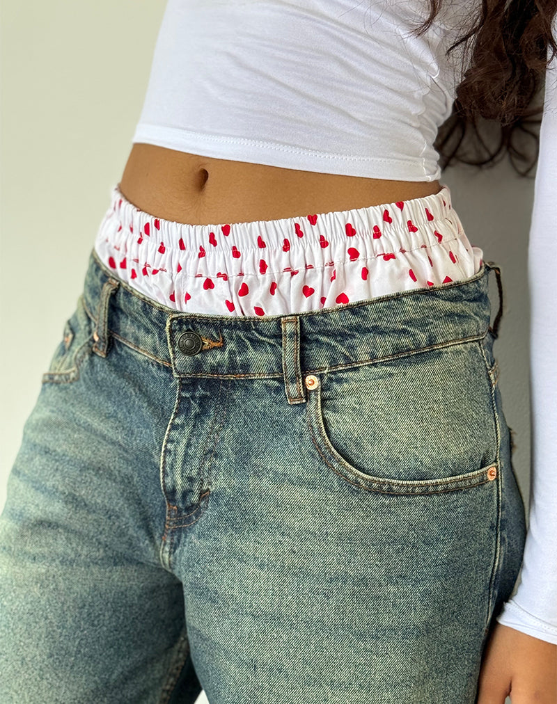 Image de Laboxe Shorts in White Red Hearts