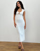 Image de la robe longue Labuan en dentelle Celosia White