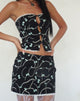Image de Lacur Corset bandeau noir avec impression de perles et de nœuds