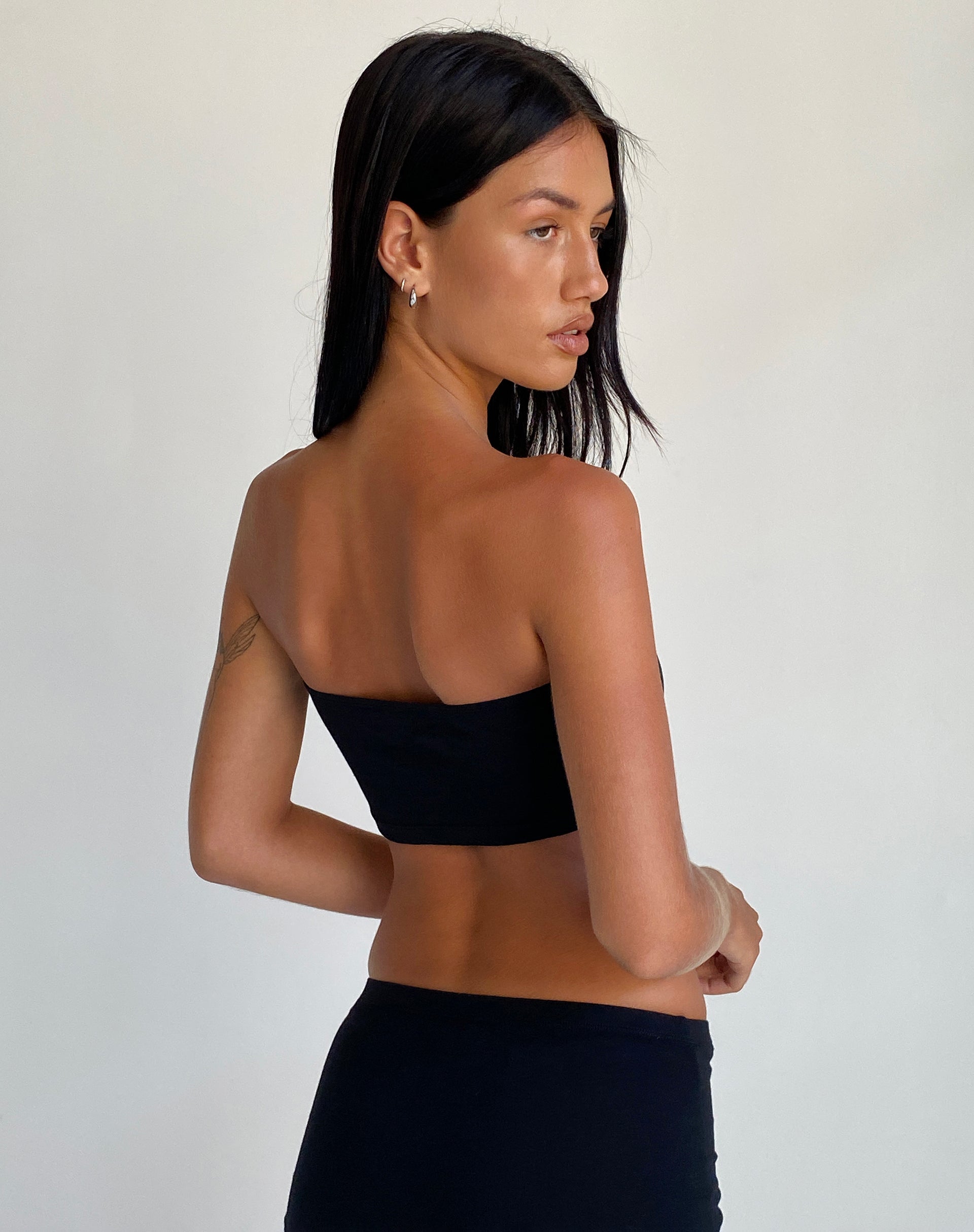 Image de Ladshe Top bandeau en lycra noir