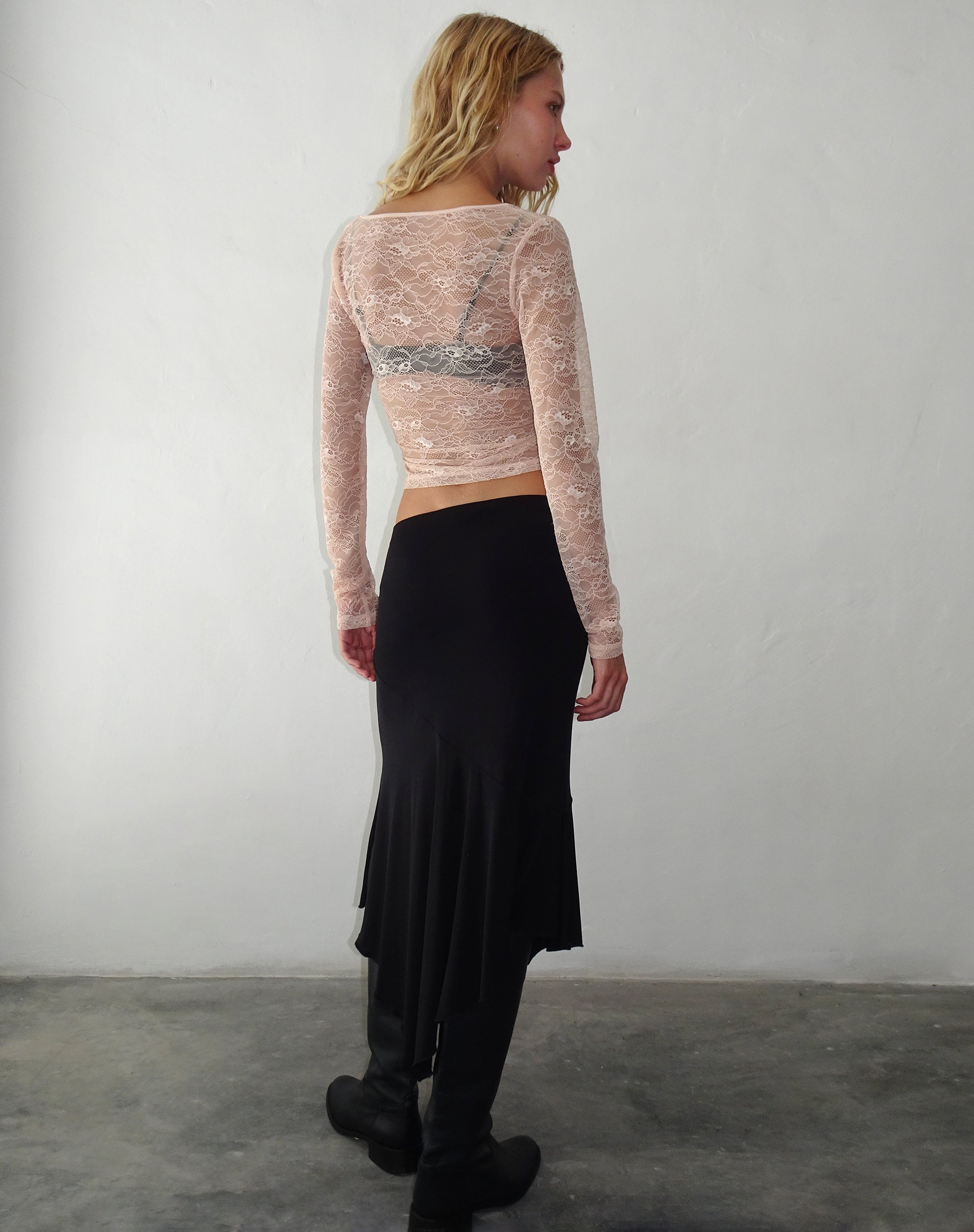Image de Lainey Long Sleeve Lace Top in Blush