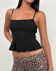 Image de Lajita Peplum Top in Stretch Tailoring Black