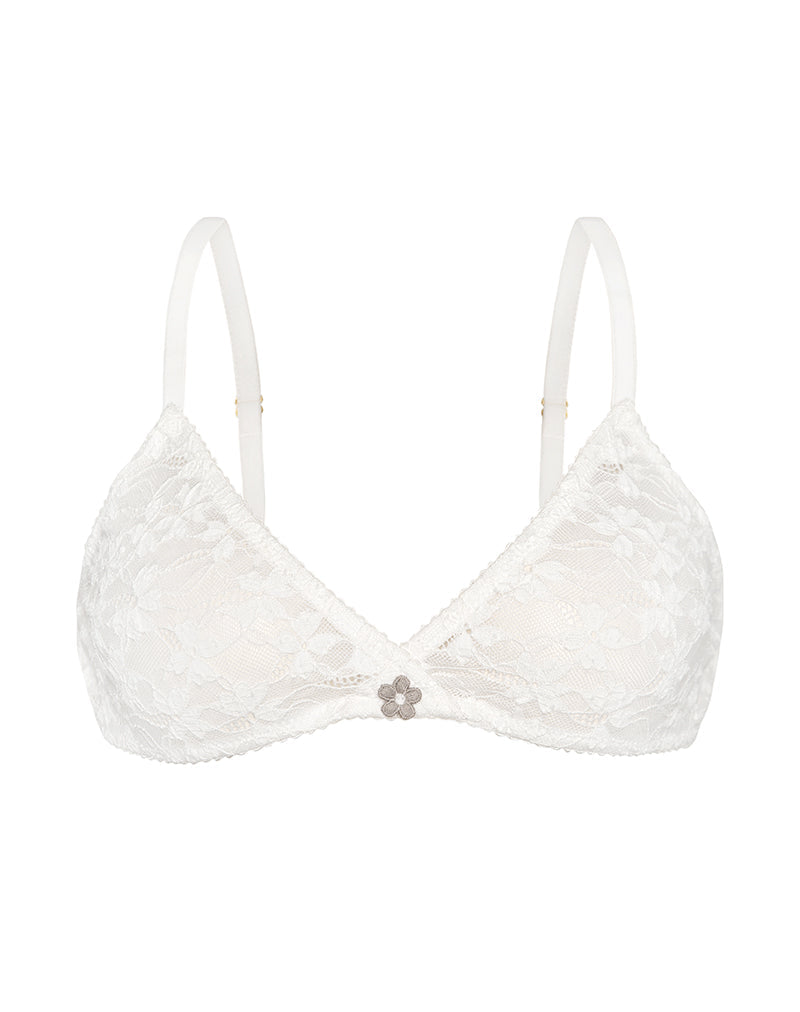 Image du soutien-gorge Lunara en dentelle compacte florale Ivoire
