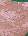 Maille rose avec reliure verte