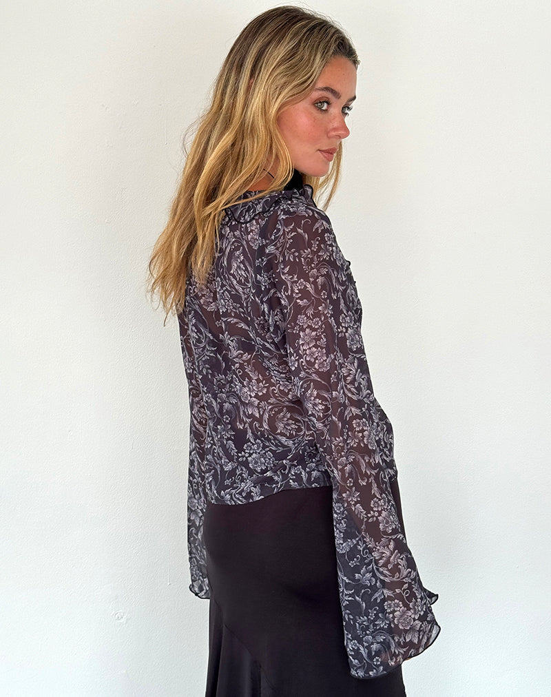 Image de Lakota Cardigan en imprimé baroque noir