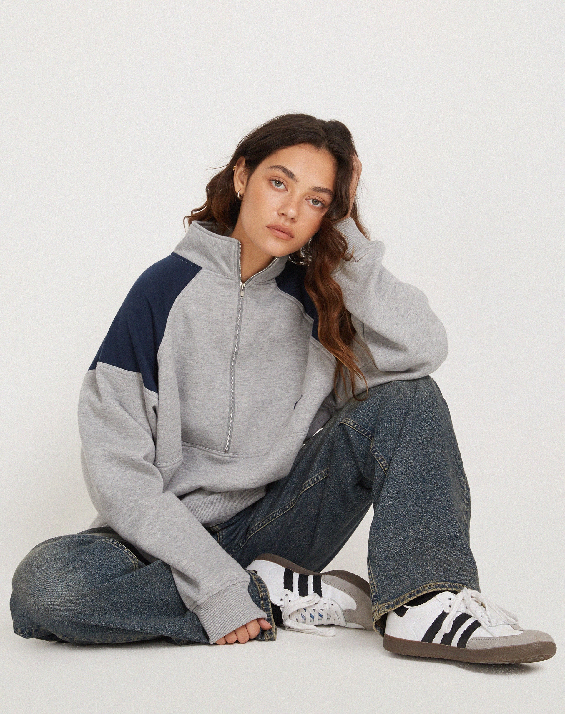 Image de Laksa Sweatshirt en Gris et Marl Navy