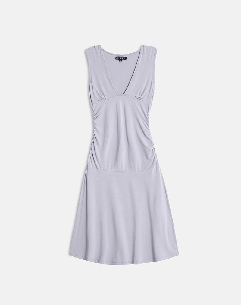 Image de la robe midi Laluma en gris lilas
