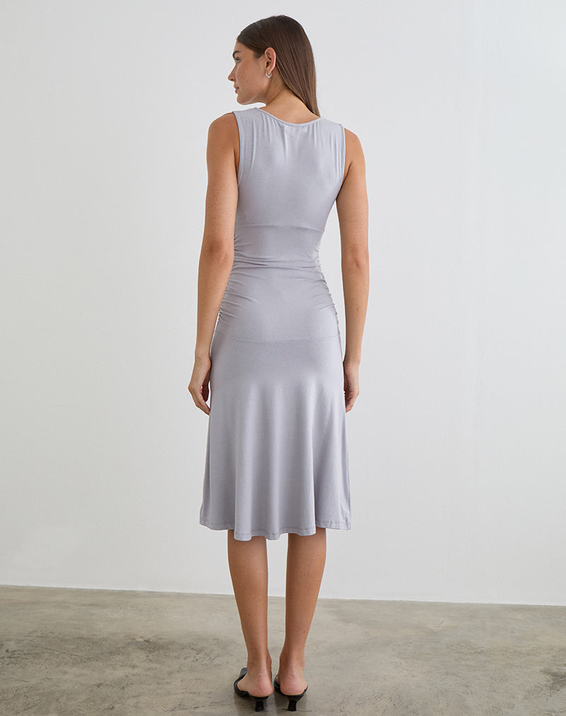 Image de la robe midi Laluma en gris lilas