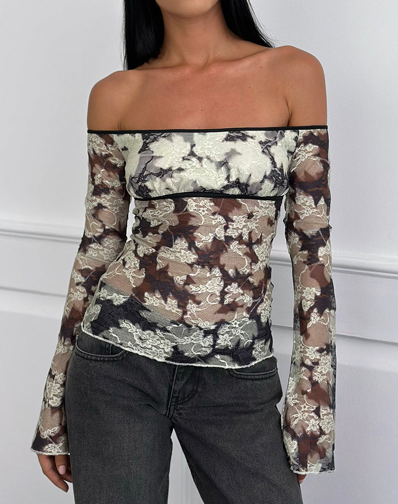 Image du haut Laluna en silhouette feuille ivoire noir