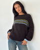 Image de Lamees Pull en tricot marron à rayures