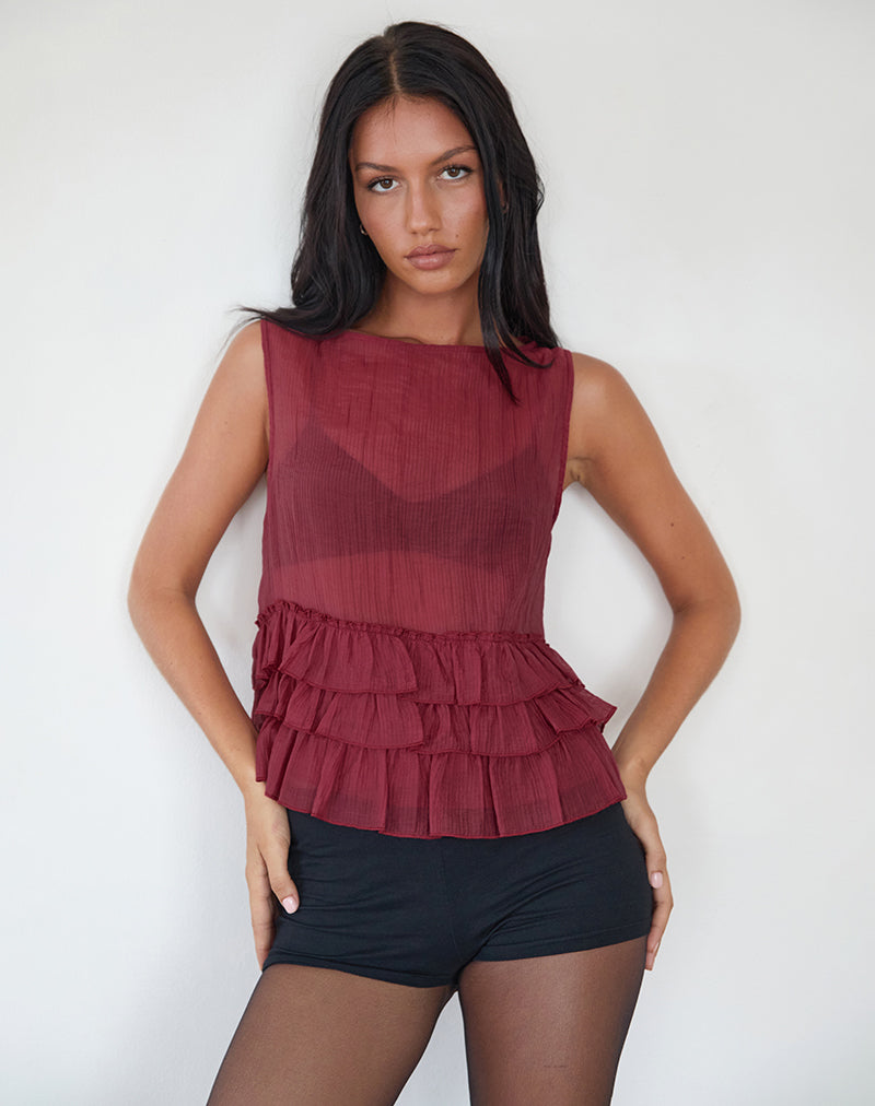 Image de la blouse non doublée Lamina, marron