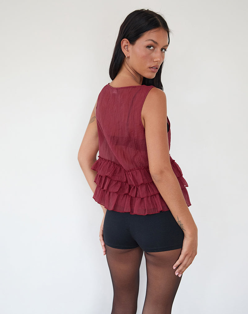 Image de la blouse non doublée Lamina, marron
