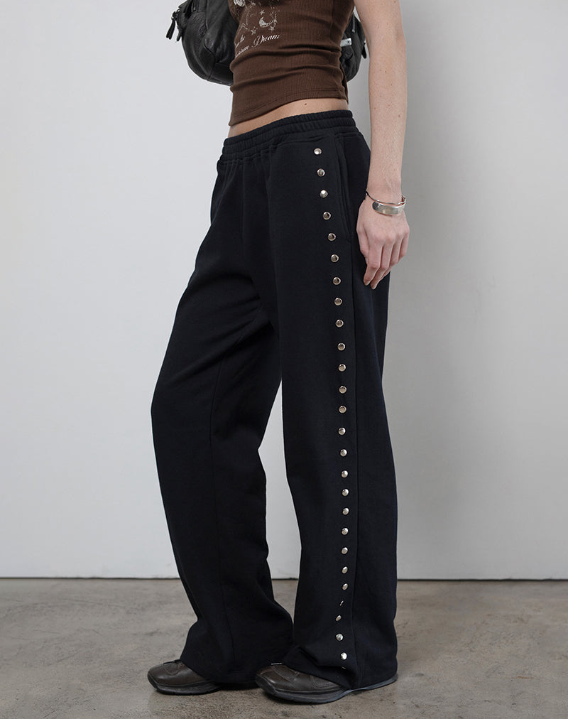Pantalon de jogging ample Lark en noir avec clous