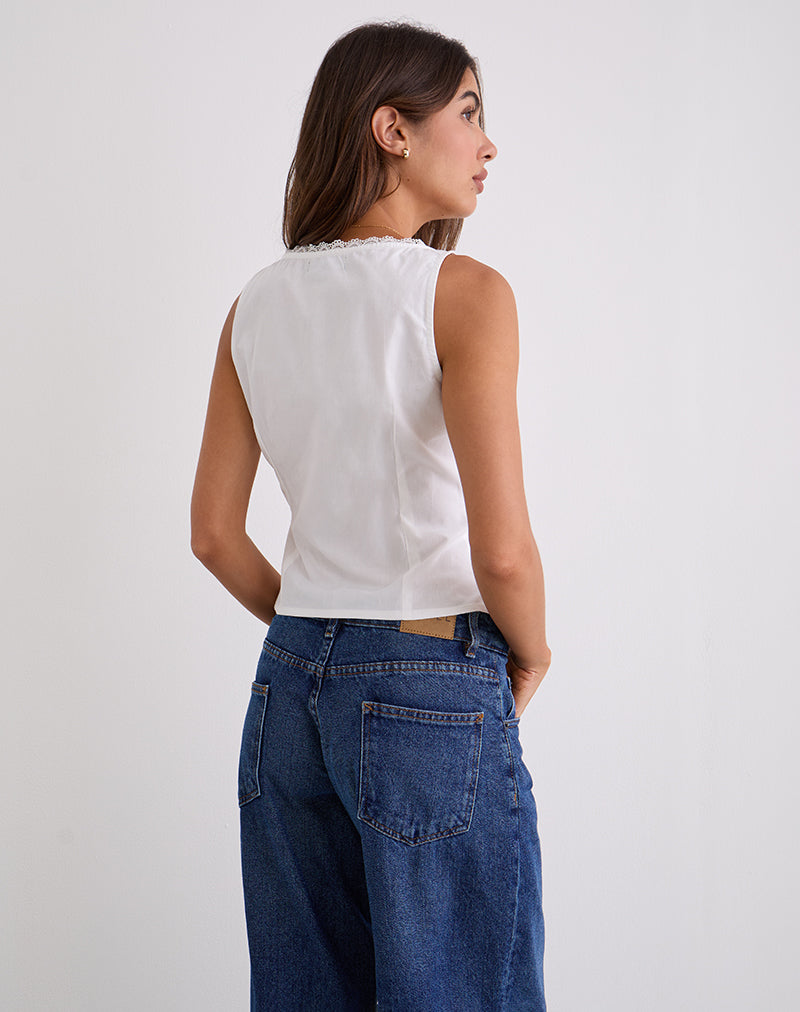 Image de Lasily Top corset sans manches en blanc