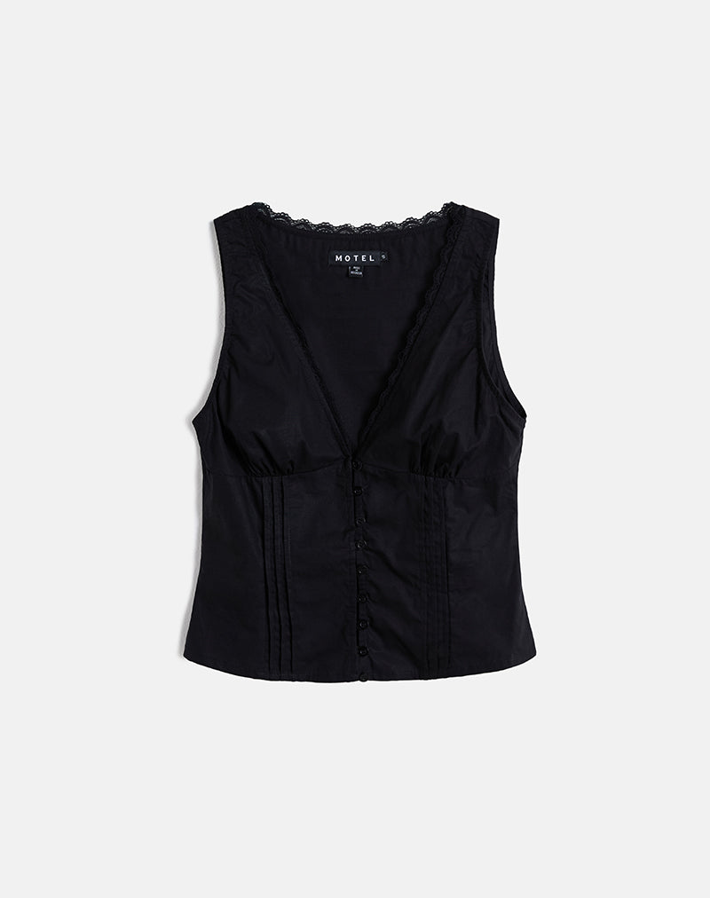 Image de Lasily Top corset à col en V en noir