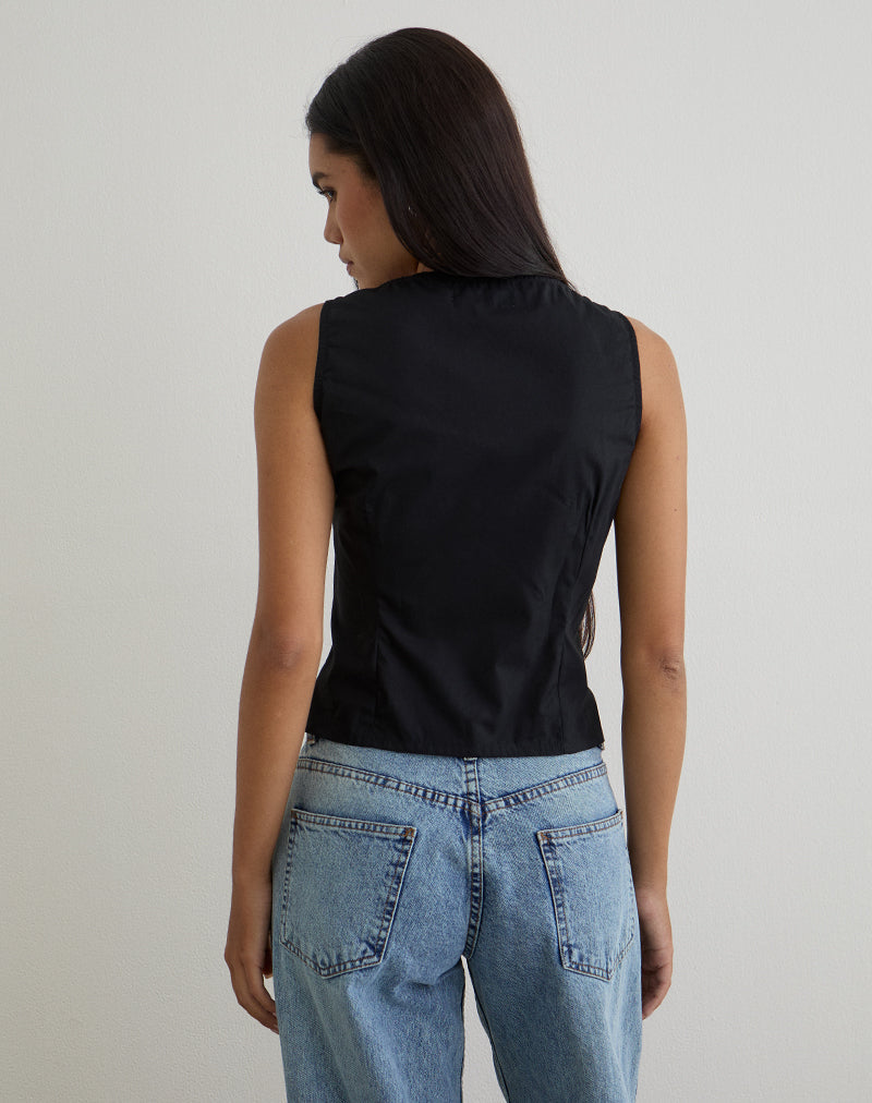 Image de Lasily Top corset à col en V en noir