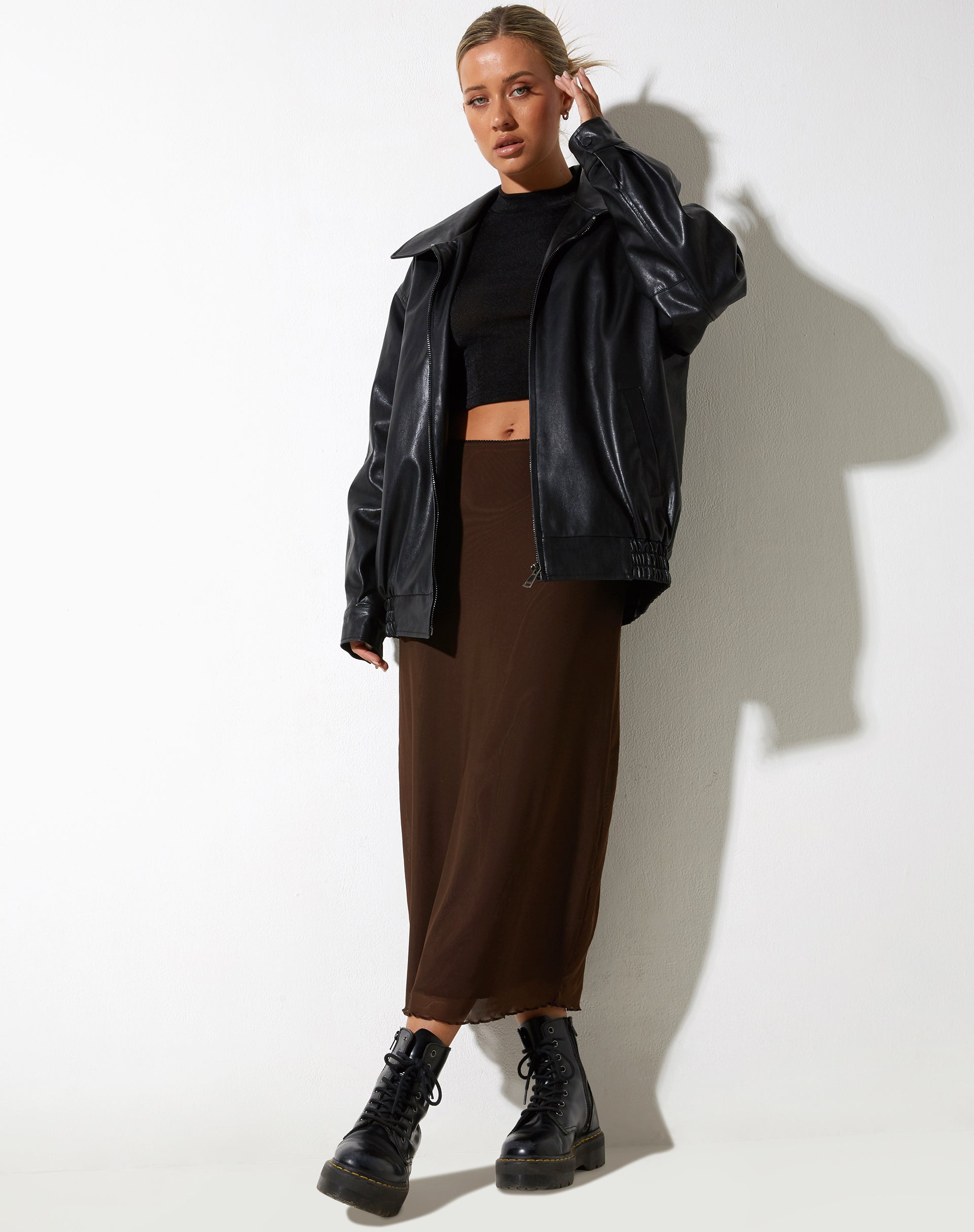 Image de Lassie Midi Skirt in Mesh Brown