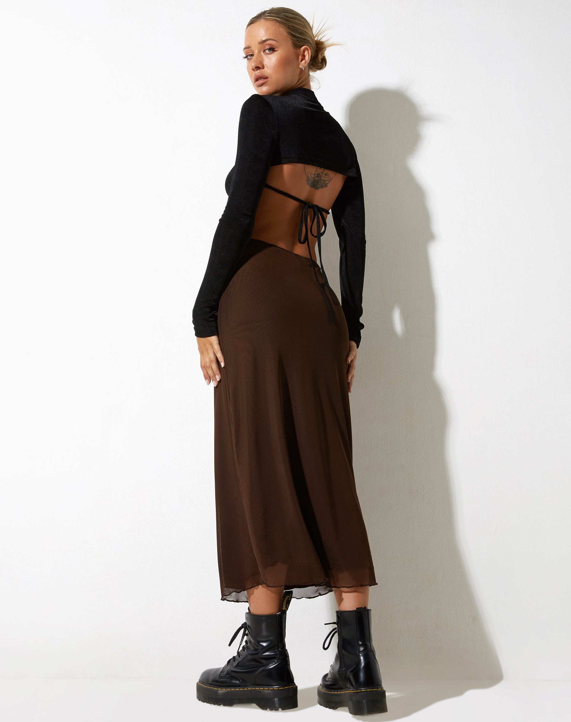 Image de Lassie Midi Skirt in Mesh Brown
