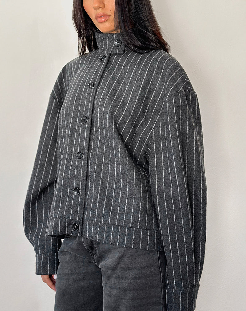Image de la veste Lastika à rayures anthracite