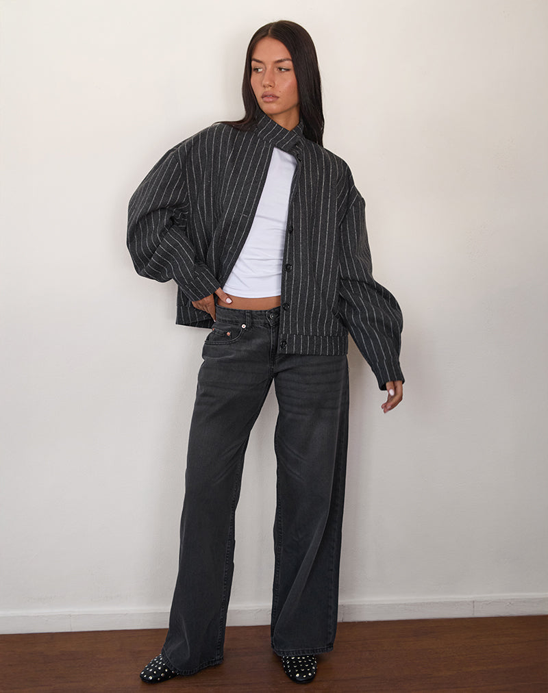 Veste Lastika à rayures anthracite