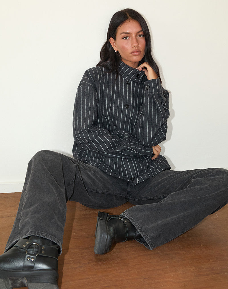 Image de la veste Lastika à rayures anthracite