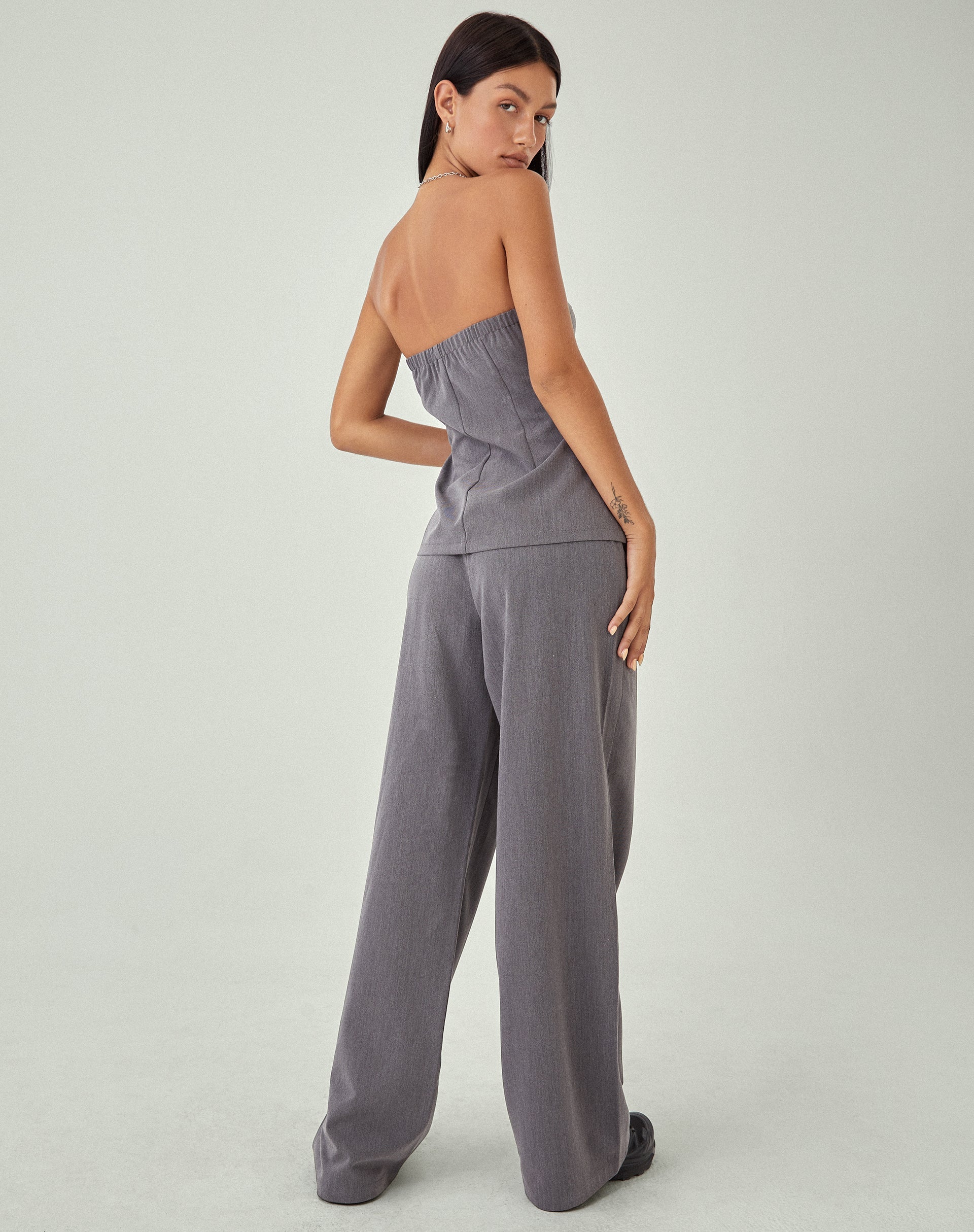 Image de MOTEL X JACQUIE Lavan Corset Top in Charcoal