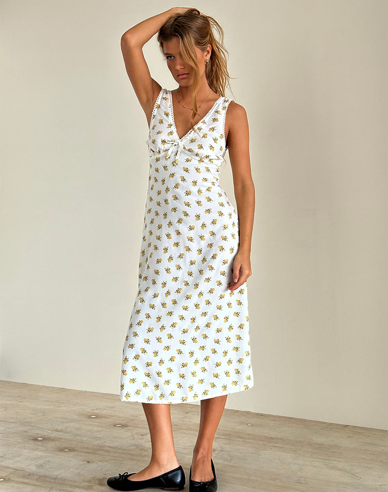 Image de Lavisha Midi Dress in Funshine Floral Off White