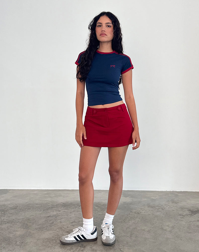 Image de la mini-jupe Lavonne en rouge
