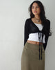 Image de Nocta Long Sleeve Crop Top in Weave Knit Black