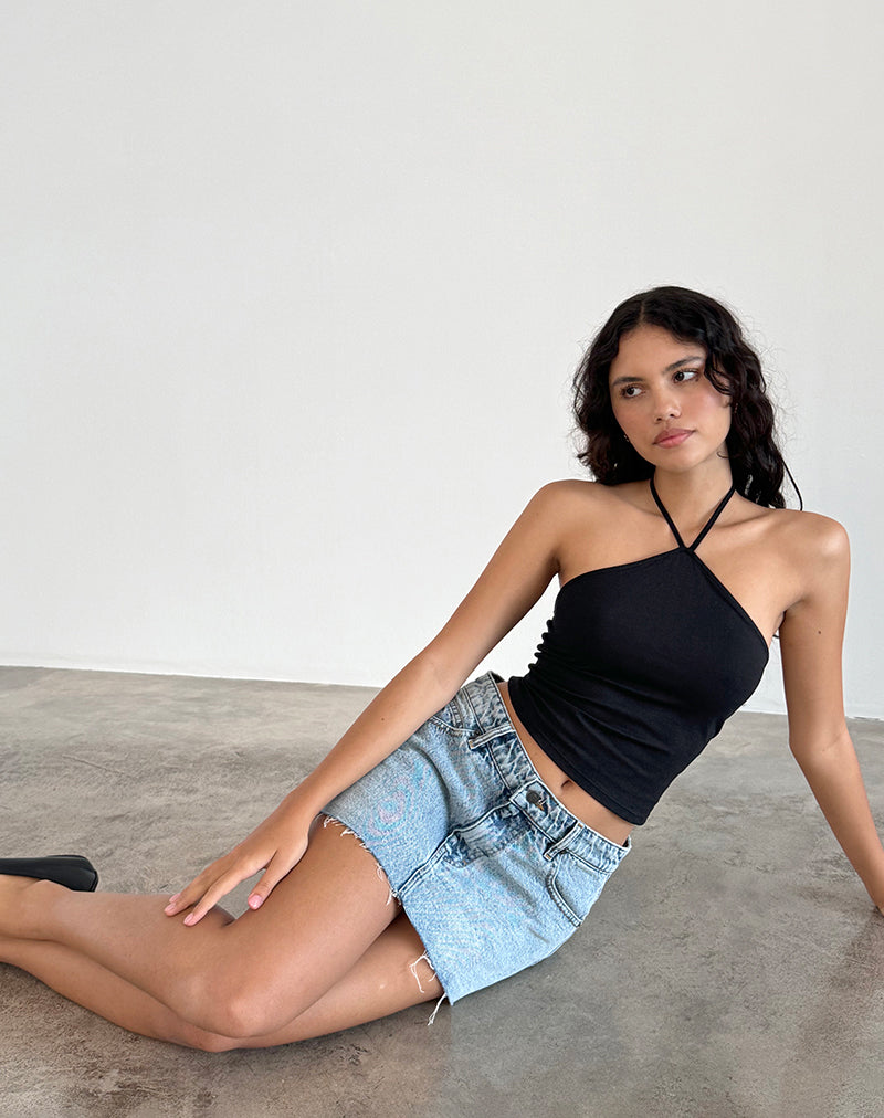 Image de Layti Hlaterneck Basic Top in Black