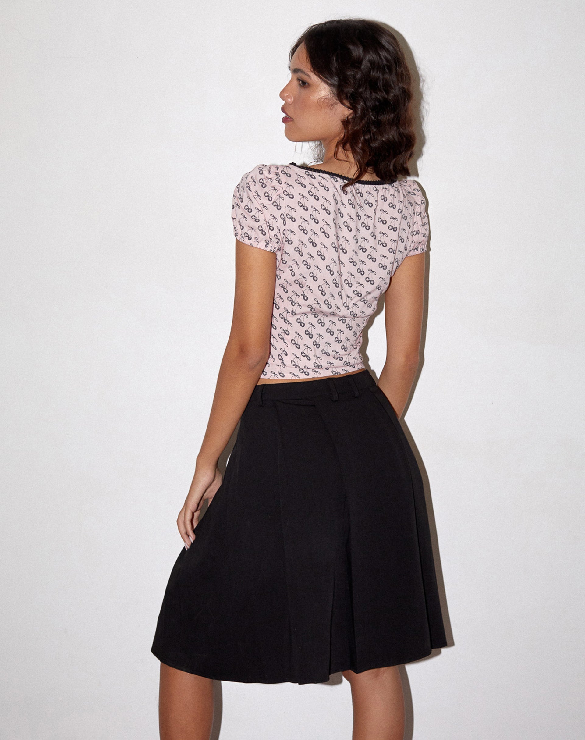 Image de Laz Top en rose cerise Sketch Print