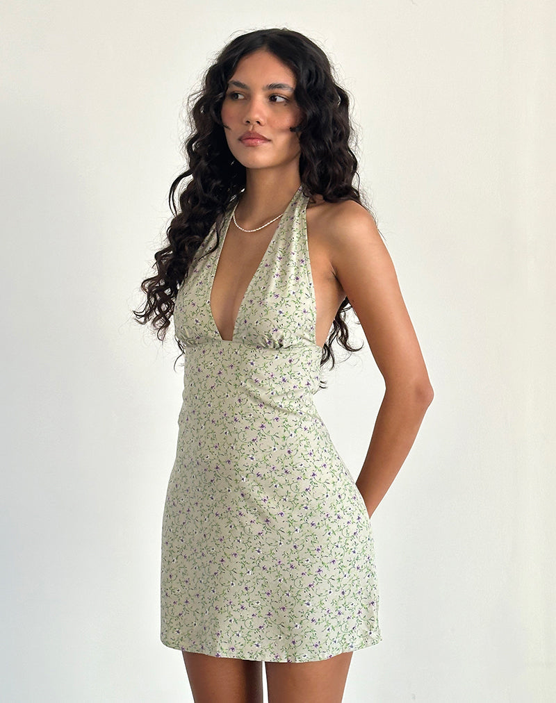 Image de la mini robe Leana en violet de Parme