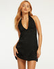 Image de Mini robe Leana en satin rose noir