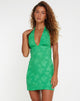 Image de Leana Mini Robe en Satin Rose Jade Vert