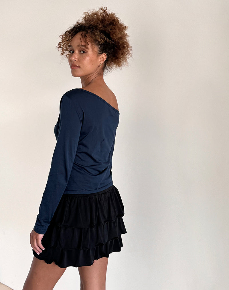 Image de Ledez Asym Slouchy Top in Navy Tissue