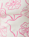 Blanc avec impression de gribouillis d'hibiscus roses