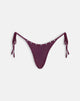 Image de Lentra Bikini Bottom in Burgundy with Studs (Bas de bikini bourgogne avec clous)