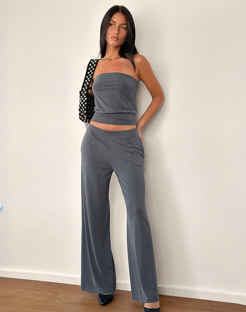 Image de Baku Wide Leg Trouser in Dark Grey