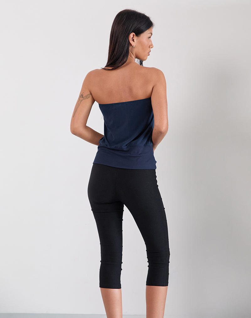 Image de Leocadia Long Bandeau Top In Cupro Navy