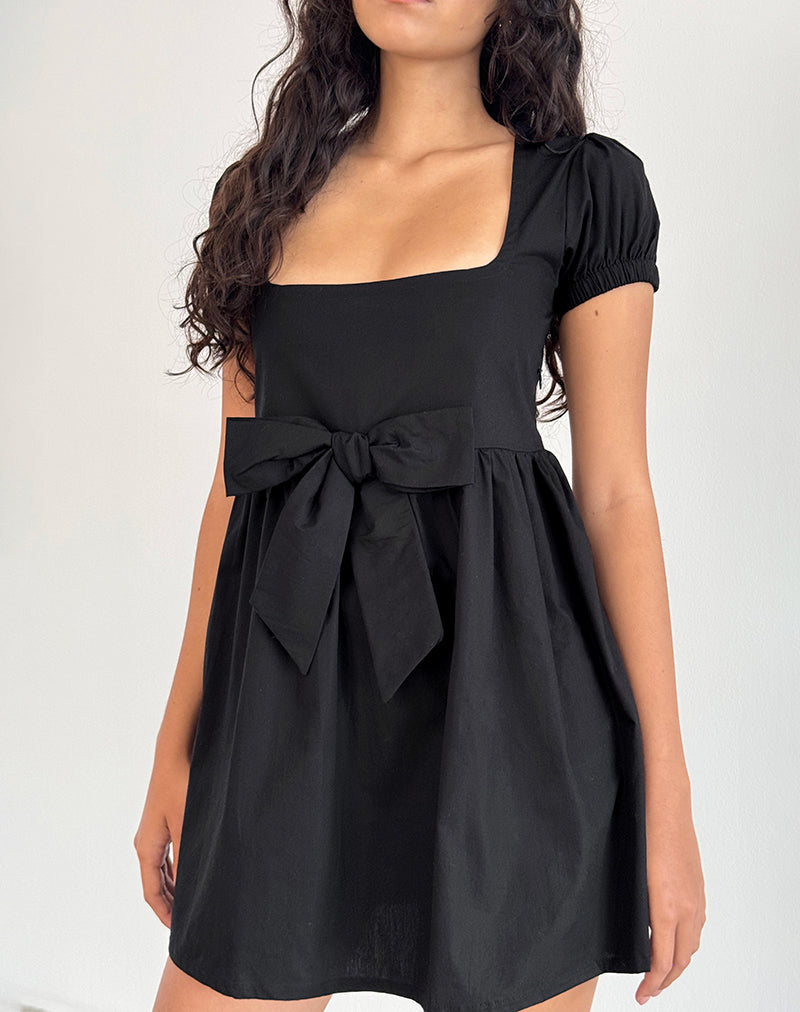 Leshiana Mini Robe en Popeline Noir
