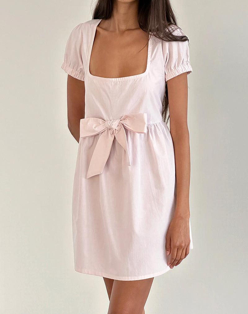 Leshiana Mini robe en popeline rose clair