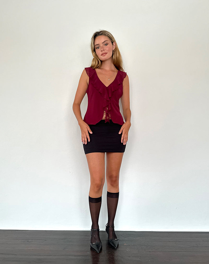 Image de Leviosa Butterfly Top in Deep Burgundy