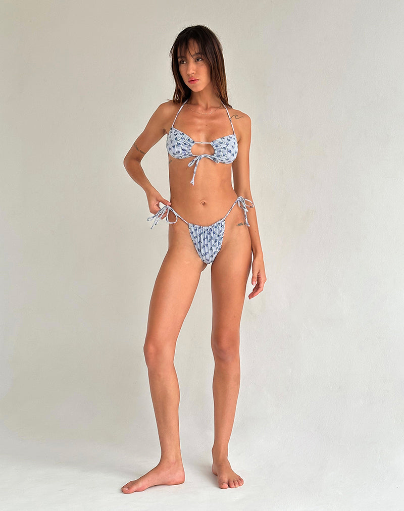 Image de la culotte de bikini Leyna à rayures florales