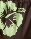 Mono Hibiscus marron et vert avec perles