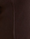Tricot côtelé marron
