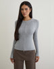 Image de Liano Cardigan zippé en tricot côtelé Gris