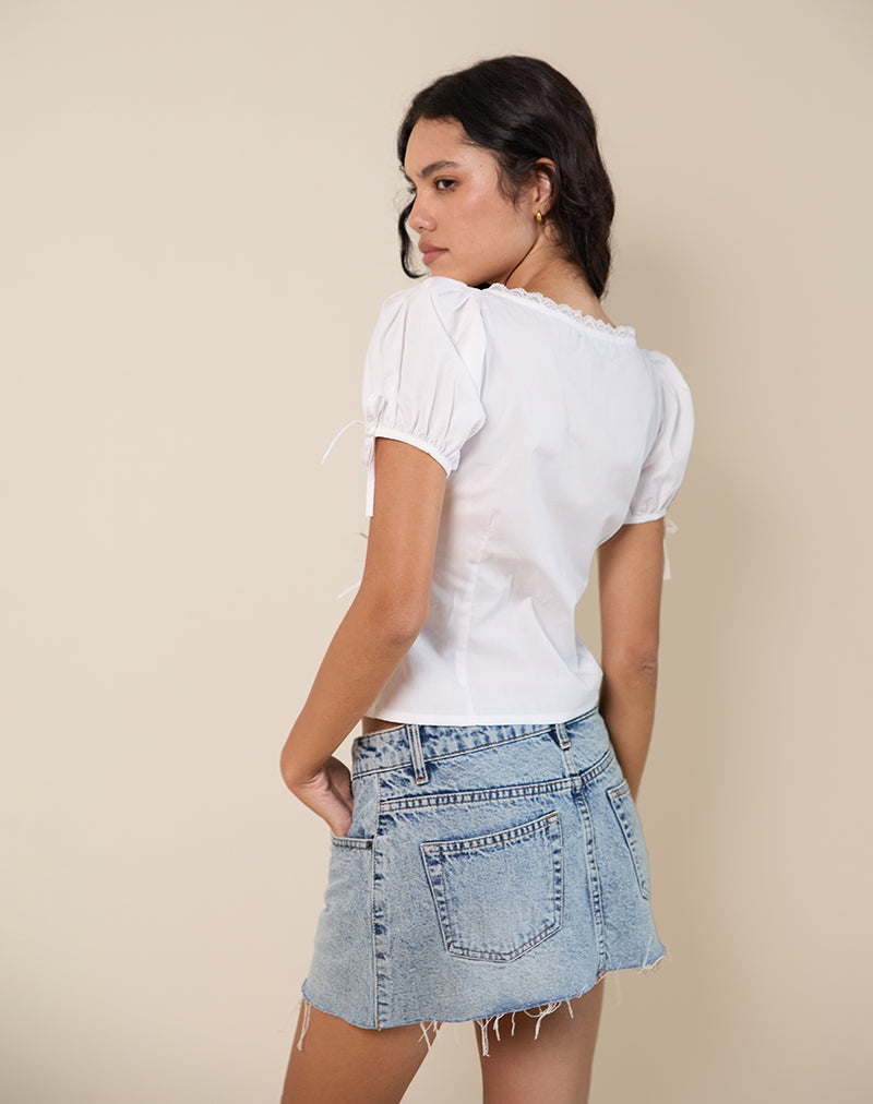 Image de Lias Blouse à manches bouffantes en blanc